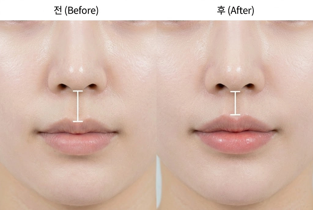 인중 리프팅 효과 : 흉터 걱정 없이 동안 인상 만들기