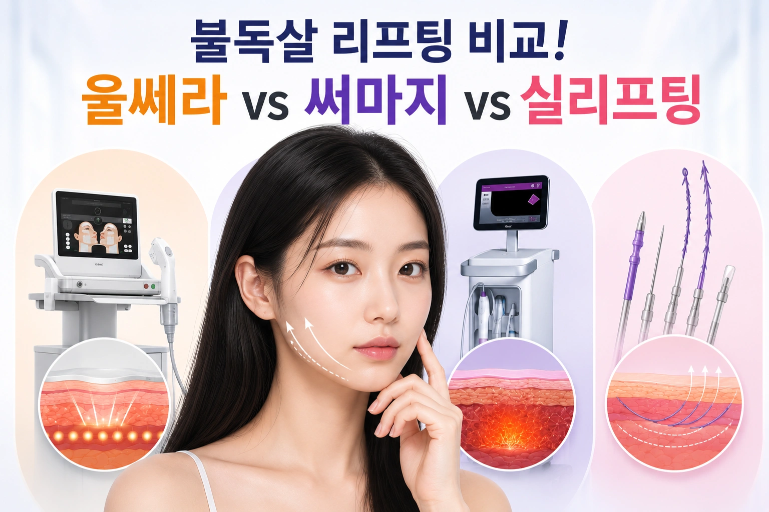 불독살 리프팅 비교! 울쎄라 vs 써마지 vs 실리프팅