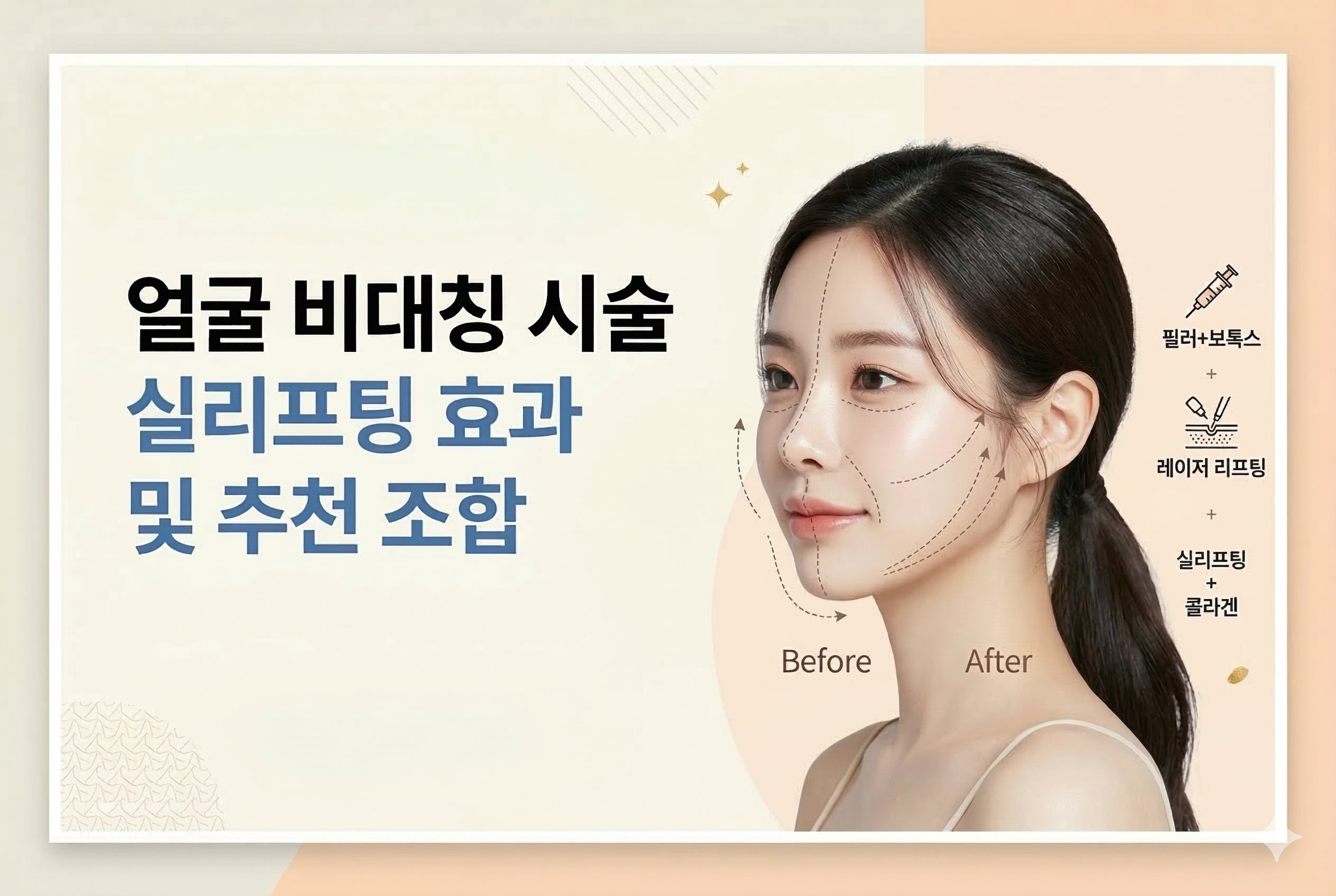 얼굴 비대칭 시술 실리프팅 효과 및 추천 조합