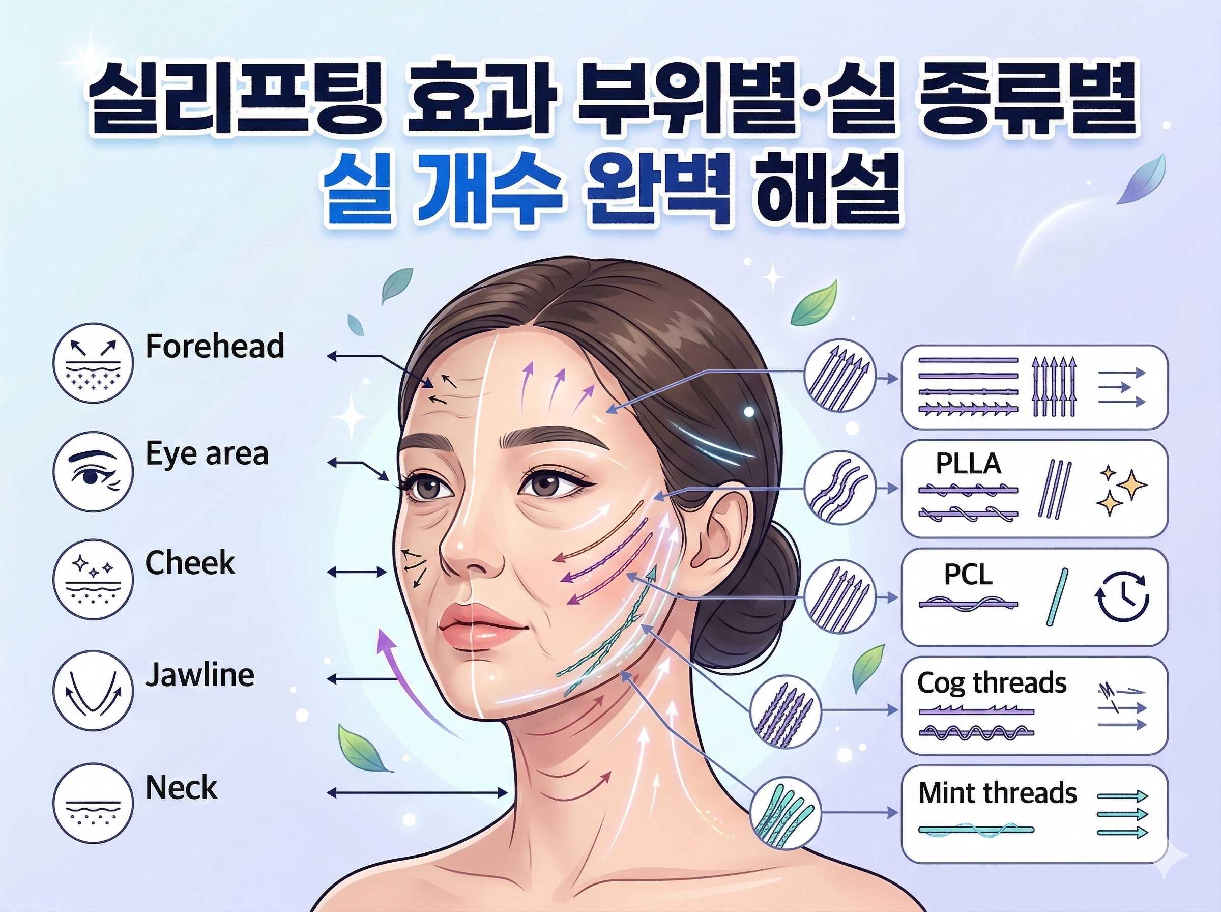 실리프팅 효과 부위별·실 종류별 실 개수 완벽 해설