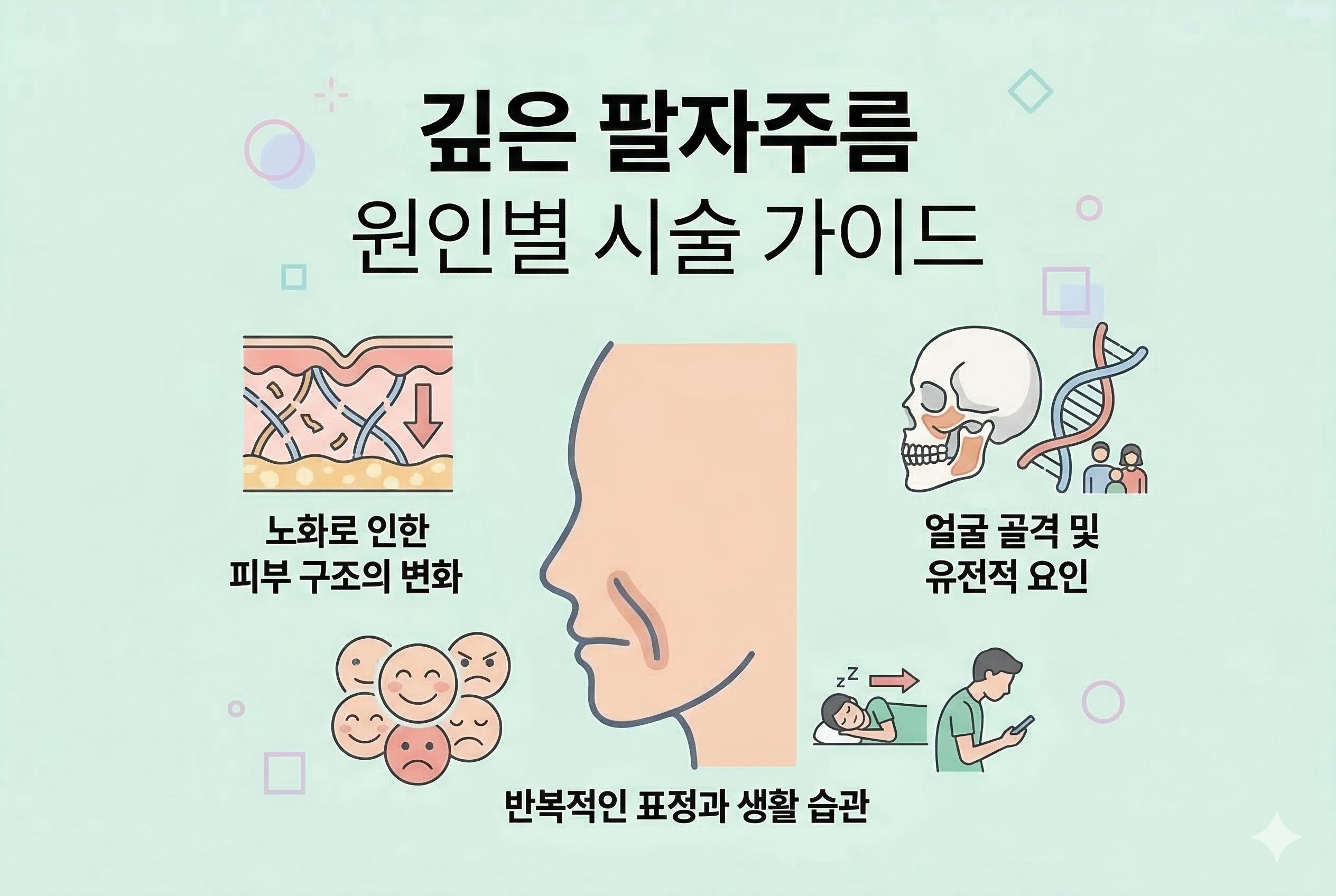 깊은 팔자주름 원인별 시술 가이드 : 개인 맞춤 해결법 찾기