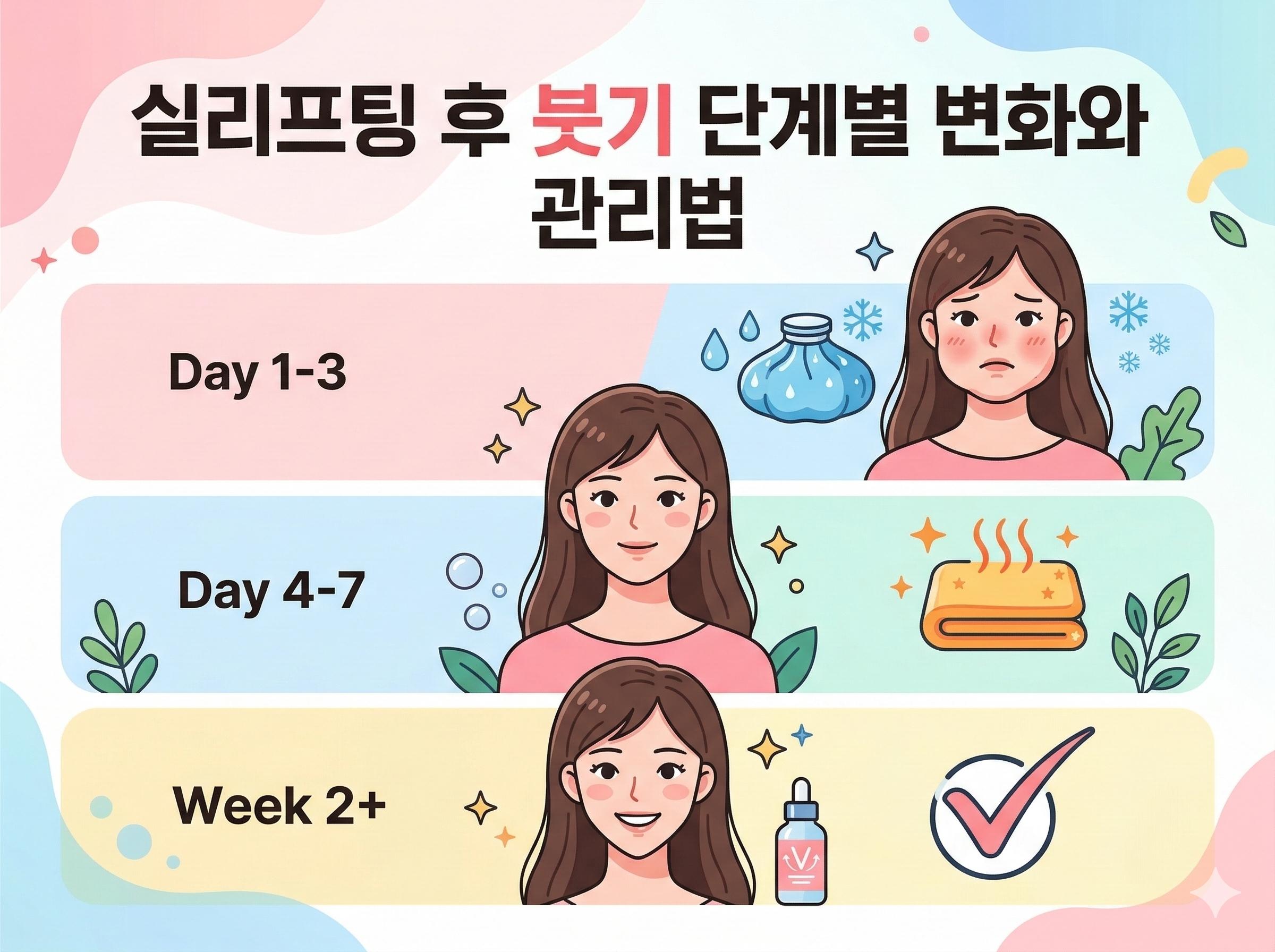 실리프팅 후 붓기 단계별 변화와 관리법